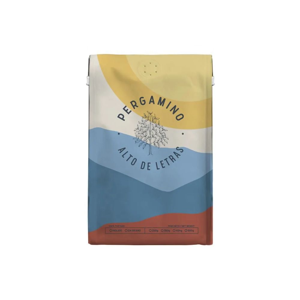 Cafe Pergamino Alto de letras en grano entero 360g